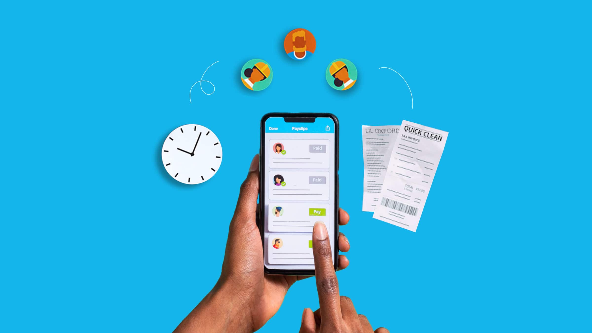 The Xero Me app shows the expense claims of various employees.