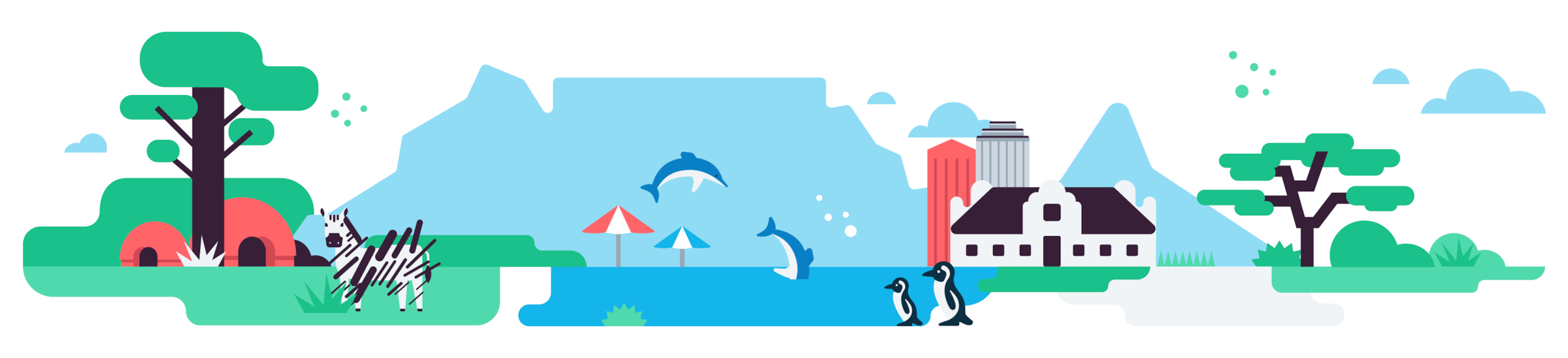 A header image for Xero’s Cape Town office, in South Africa, shows some of the city’s best-known landmarks and attractions.