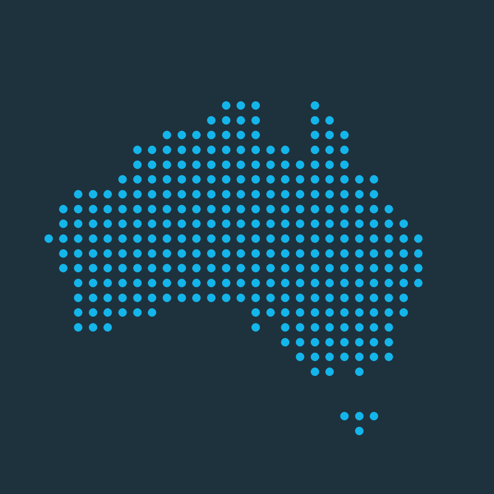 Map of Australia made out of dots