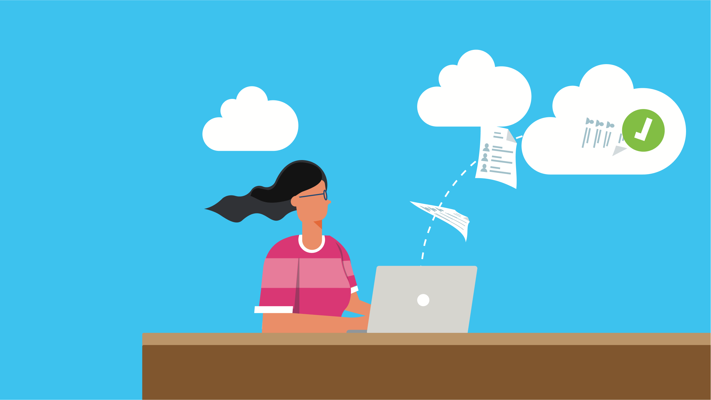 A small business owner works at their laptop, converting their accounts to Xero.