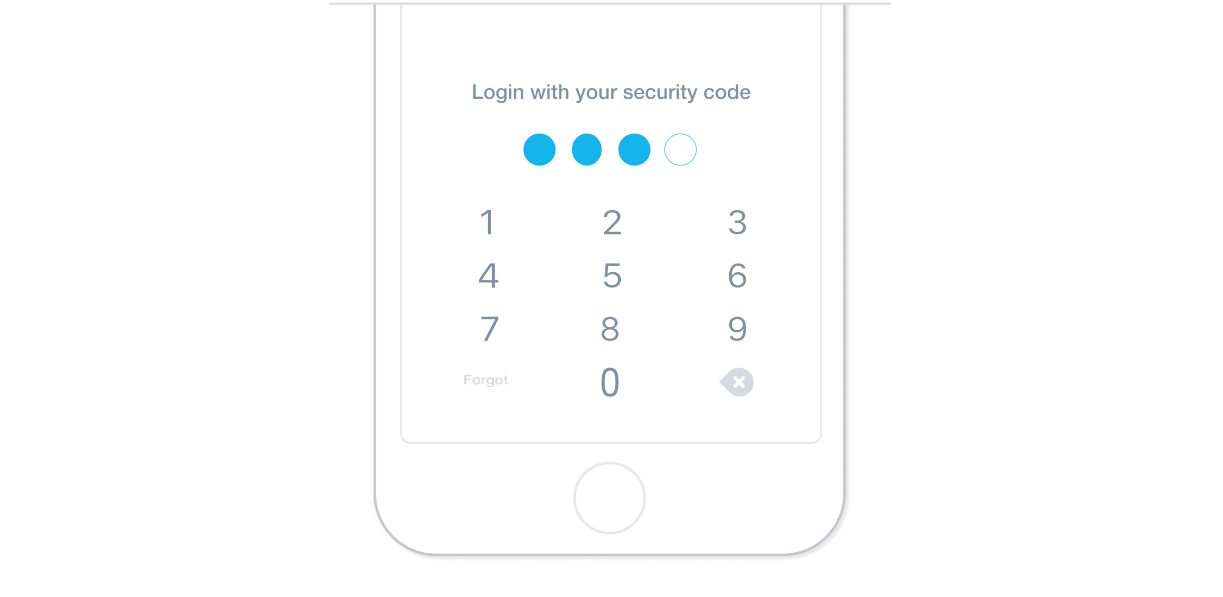 The Xero mobile app shows a screen asking a user to log in with their security code for an additional layer of security.