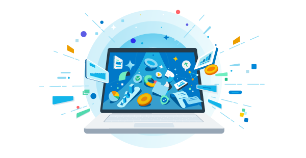 A laptop visualizing all the things Xero's job costing software can do for manufacturing businesses