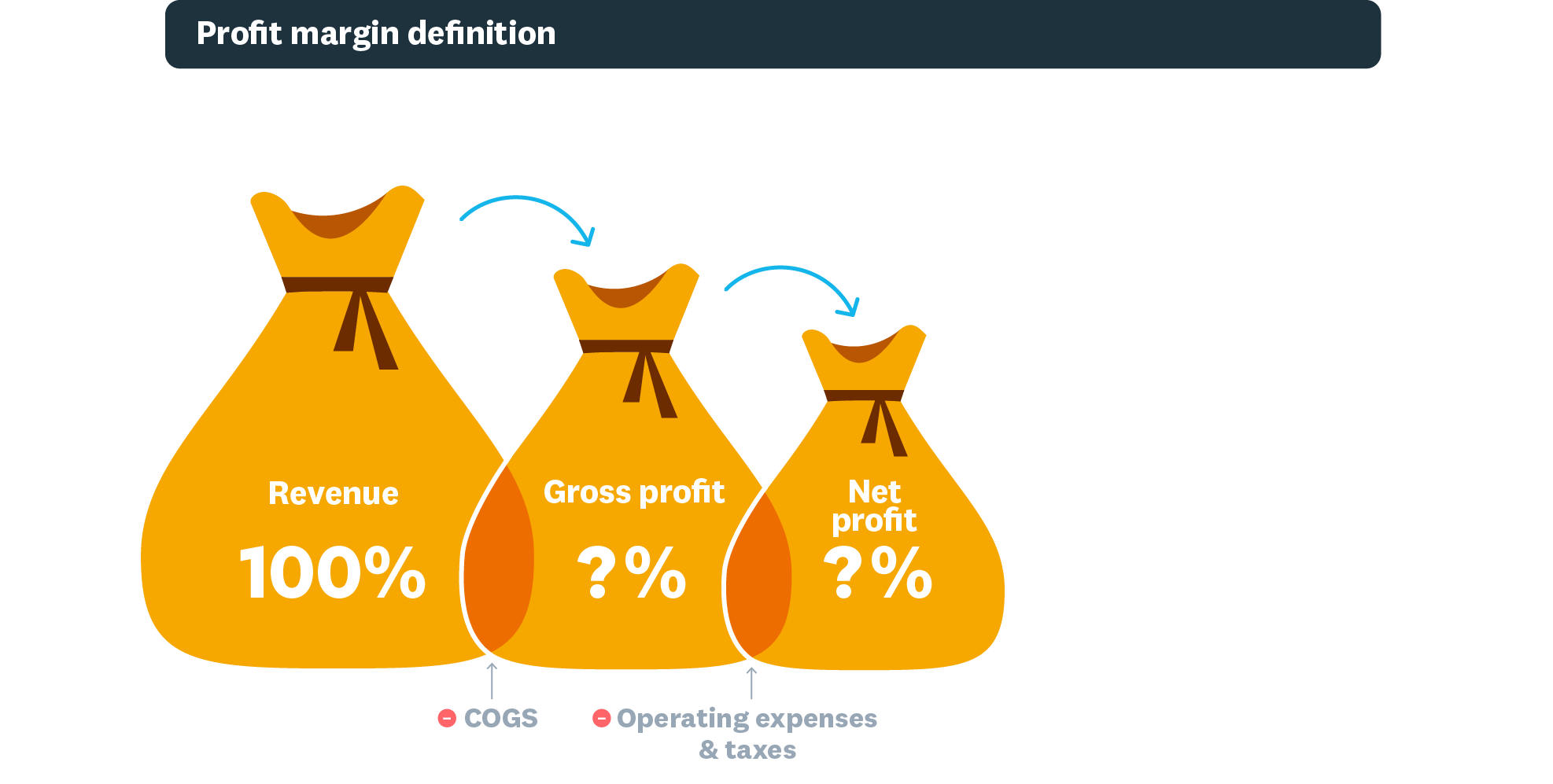 An infographic showing the definition of profit margin