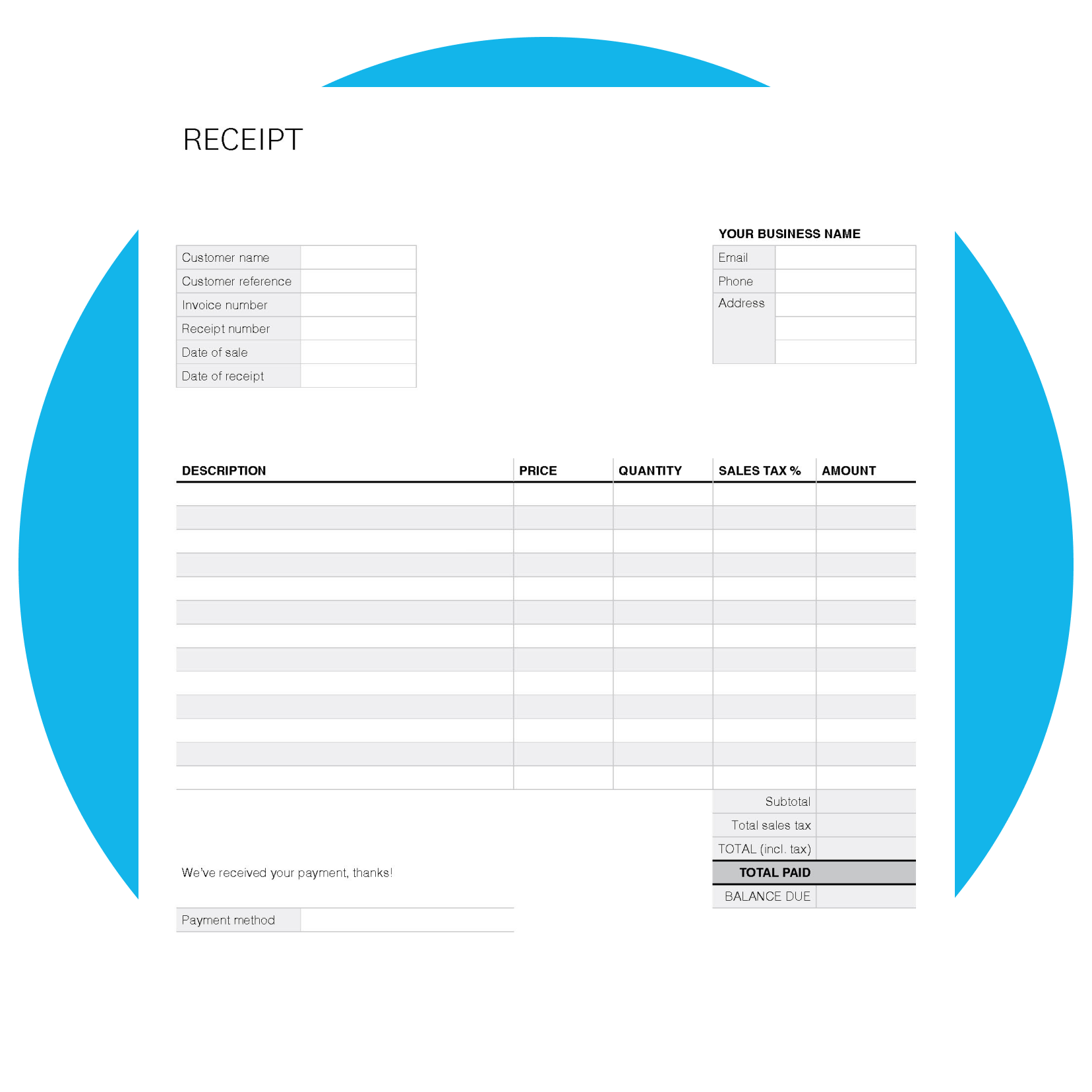 A free printable receipt for cash payments in PDF.