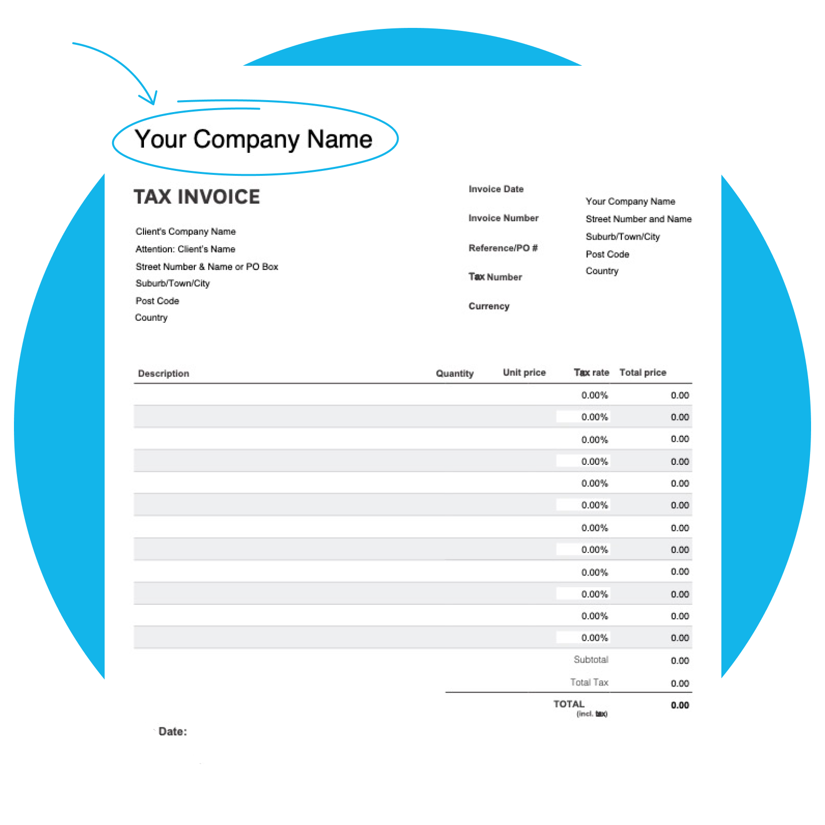 An example of Xero's digital invoice made using our online invoice generator. 